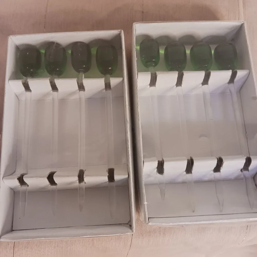2 Sets of 4 Crate and Barrel Glass Stir Sticks
